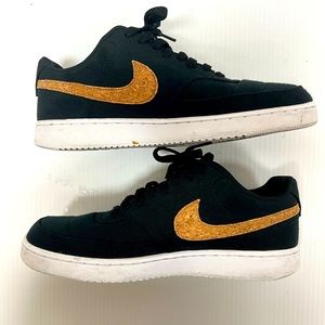 Black Nike low tops with cork